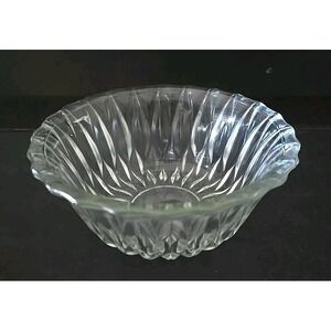 Clear 6" Glass Bowl Decorative Serving Bowl Crystal Cut Design Home Decor